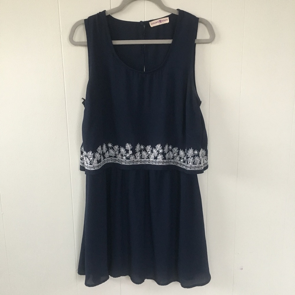 Navy flowy dress